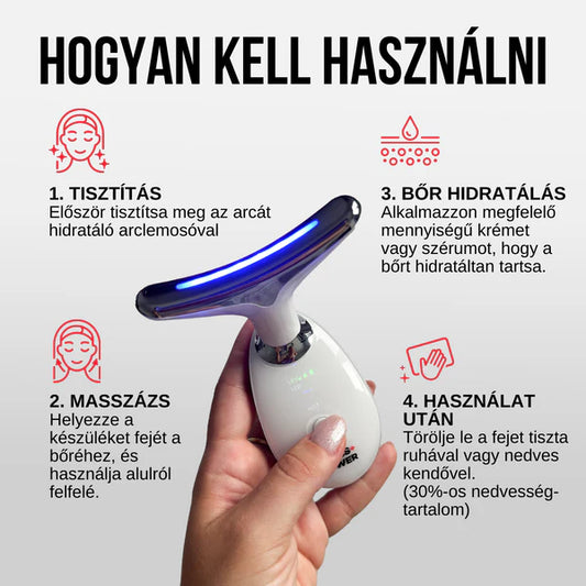 Elektromos fényterápiás, 7 fényű ránc és bőrfeszesítő készülék